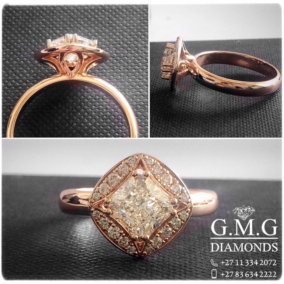 rose gold halo ring