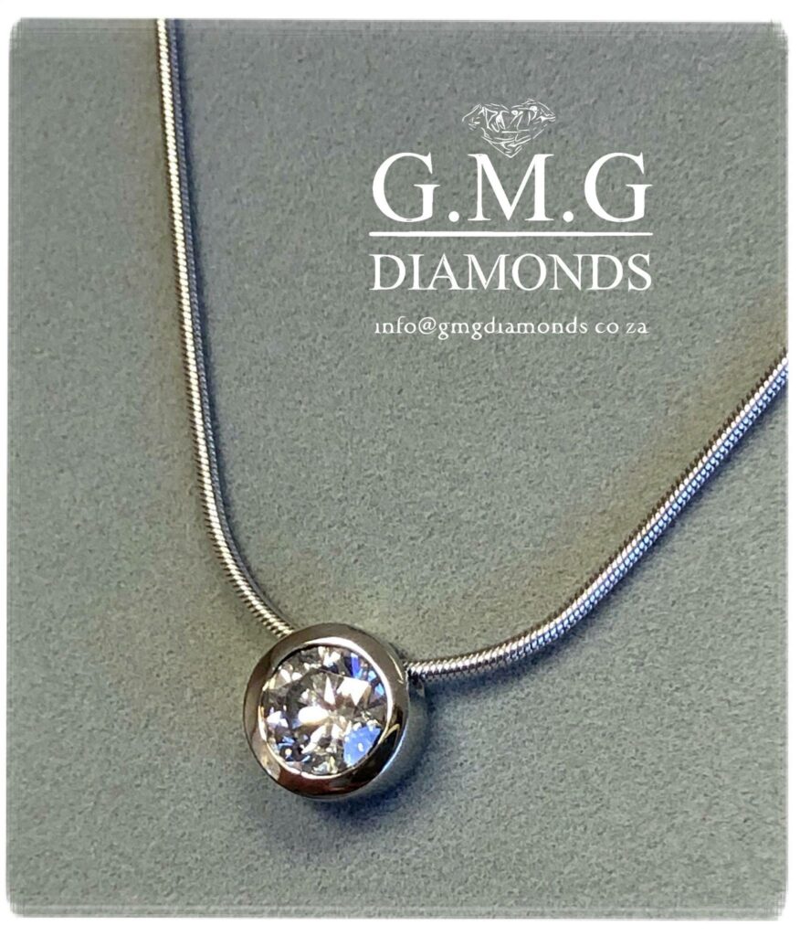 white gold diamond chain and pendant