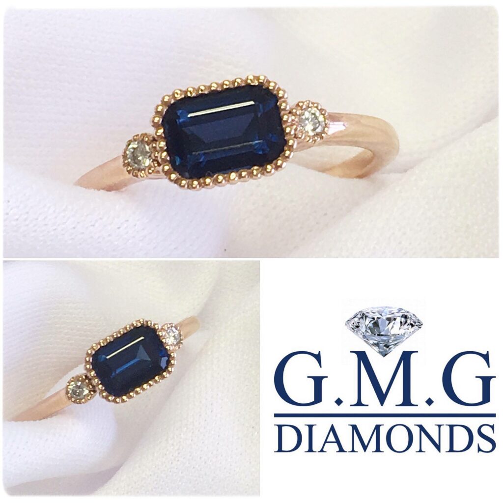 Rose gold sapphire ring