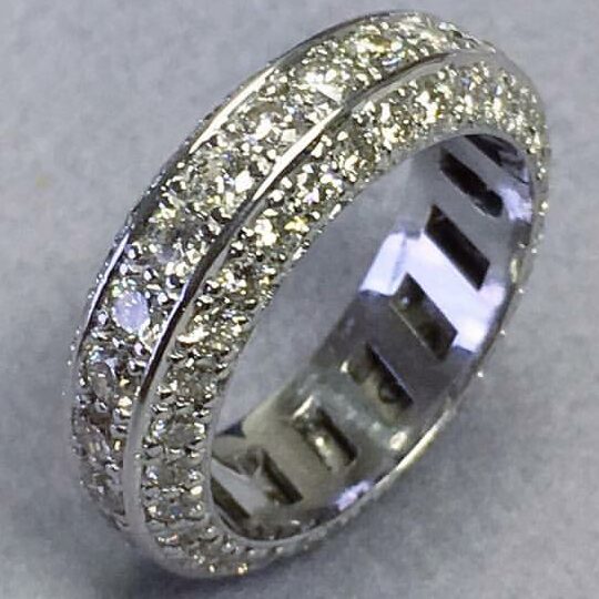 three row eternity ring