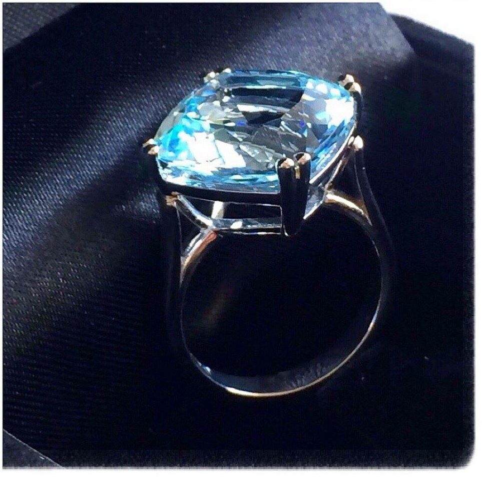aquamarine solitaire ring