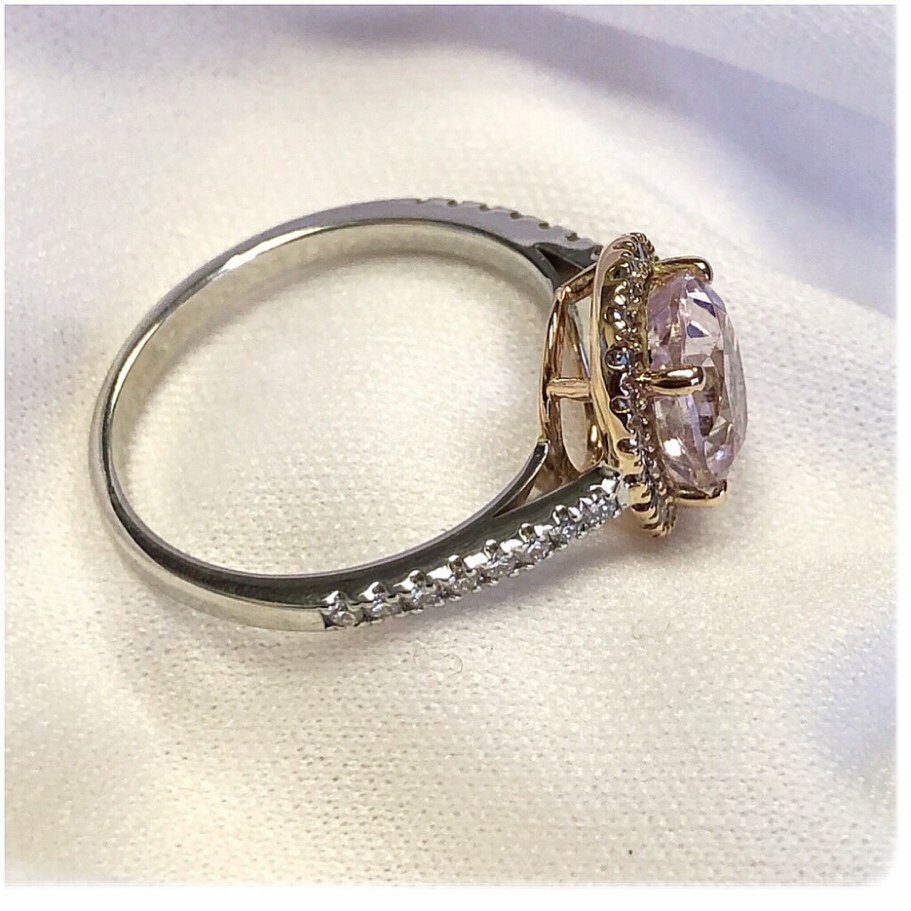 two tone gemstone ring