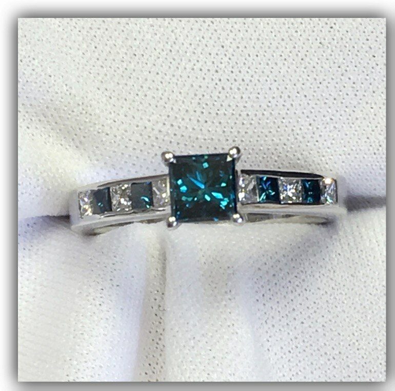 blue diamond ring
